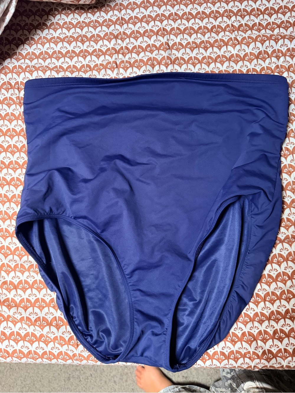Lands' End High-Waist Bikini Bottoms in Navy Blue